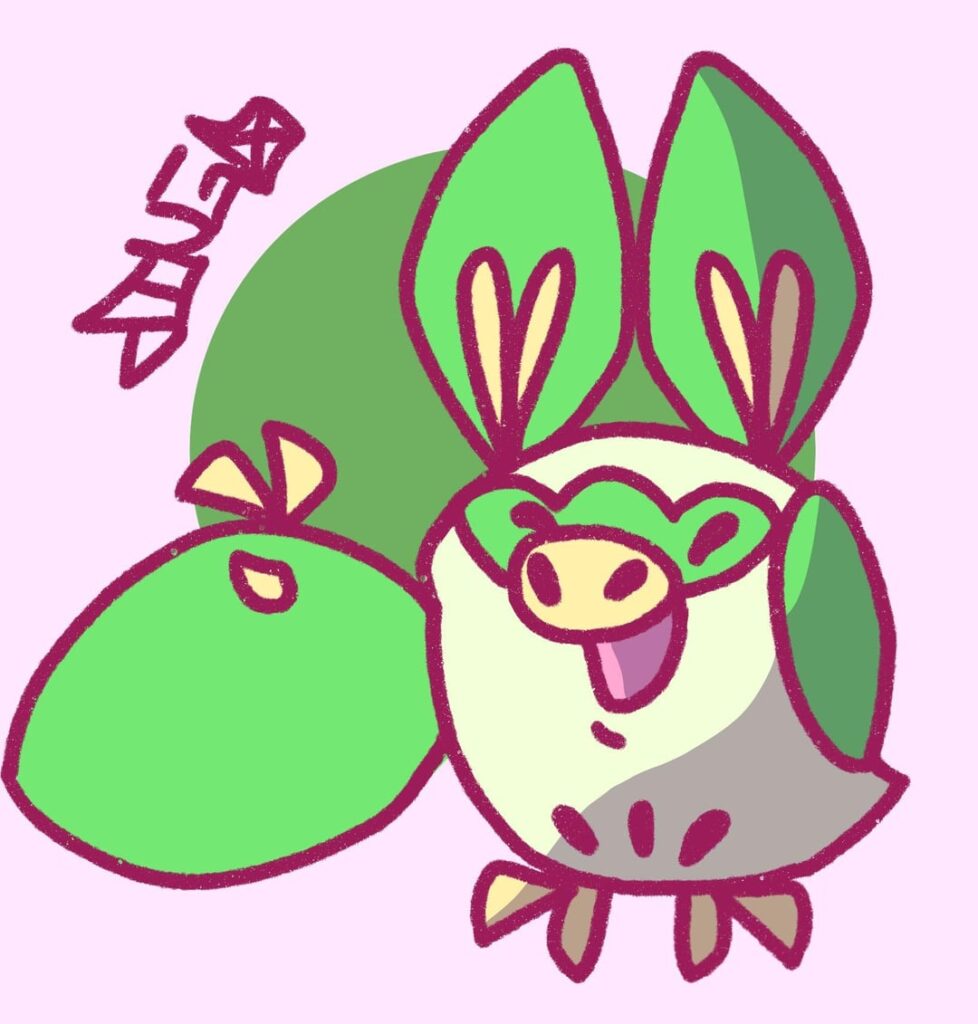 I made three unrelated fakemon at different times and just realized they could technically be a starter trio! If any of you have ideas for the names of the bat and tadpole ones pls share!!