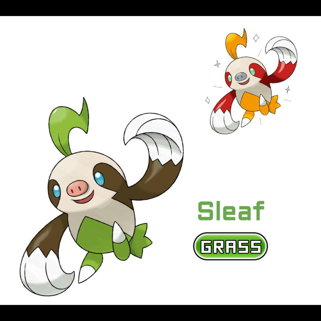 [OC] Mossy Sloth Pokémon! 🦥🌱