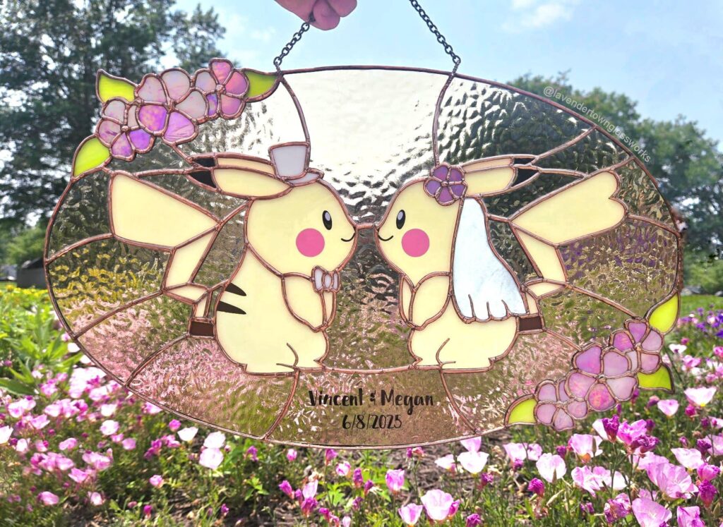 Made a Pikachu Wedding Piece of out Stained Glass
