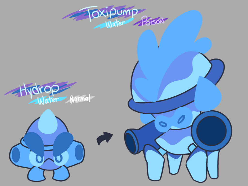 Meet Hydrop and Toxipump! Based on Fire Hydrants! ( Object Fakemon )