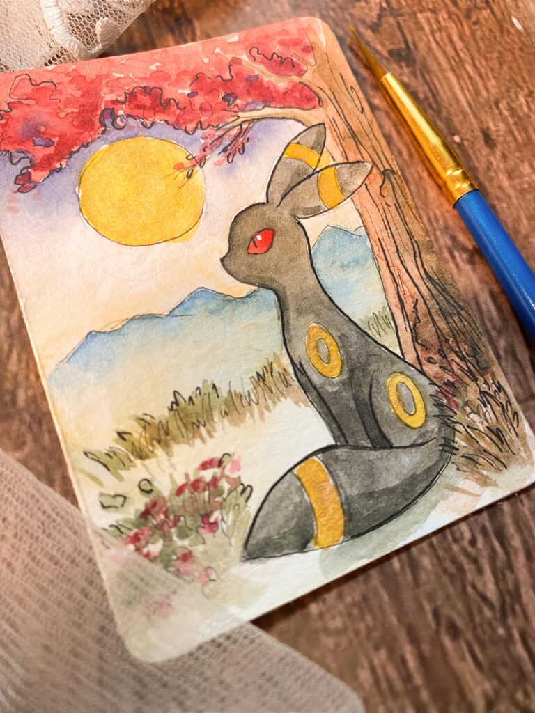 (OC) Umbreon in watercolor