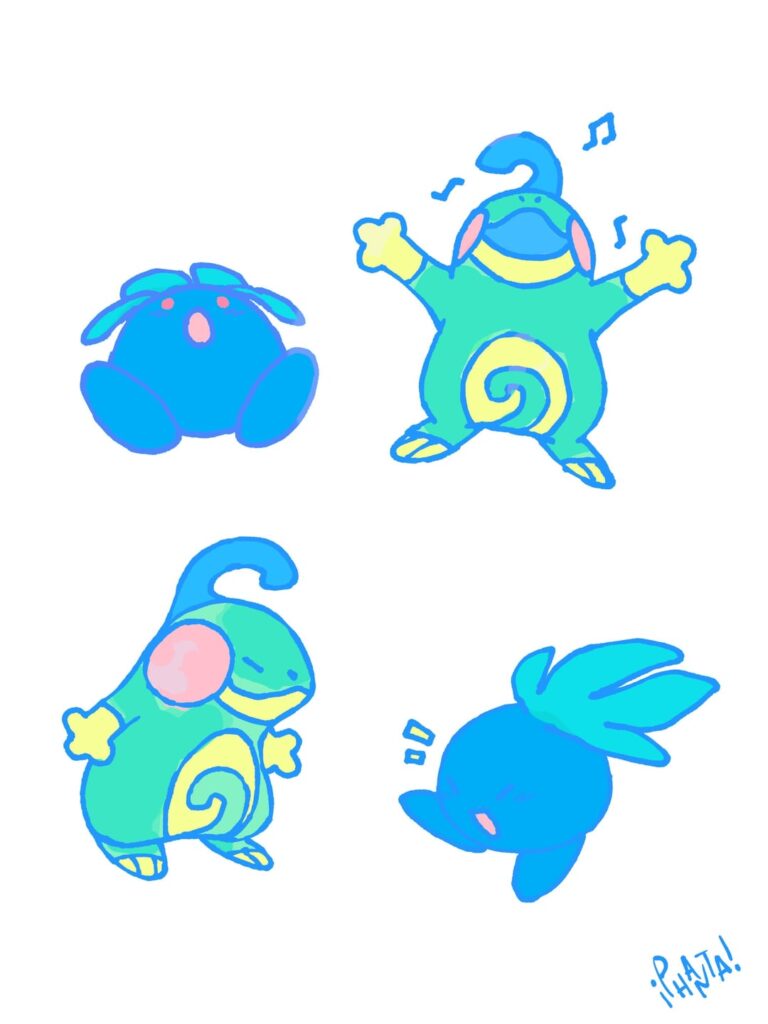 Politoed and Oddish doodles :)