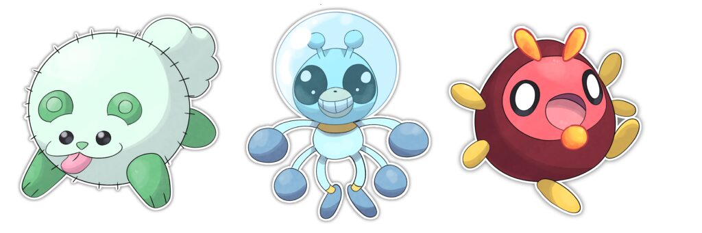 Woah! The starter pokemon of the Picoza region have been discovered! Meet Puffuff, Soakiki, and Igmite!