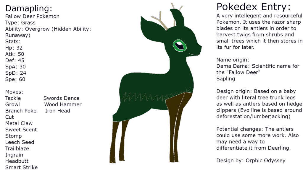 Grass Type Starter for my New England based fakemon region