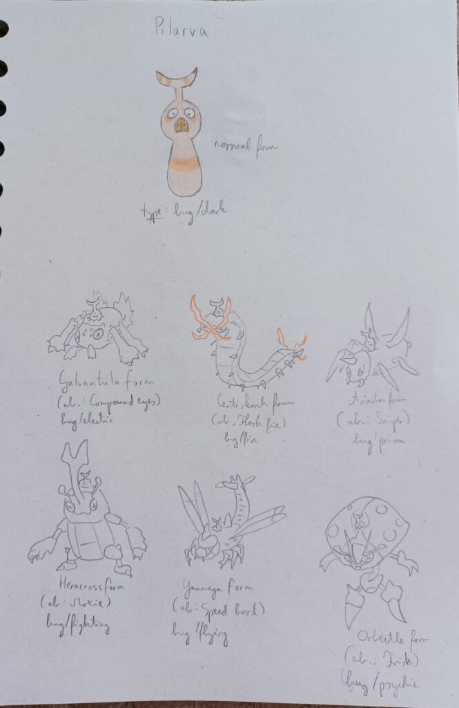 A few bug types (2 of them with interesting evolution metods, and a tarantula)
