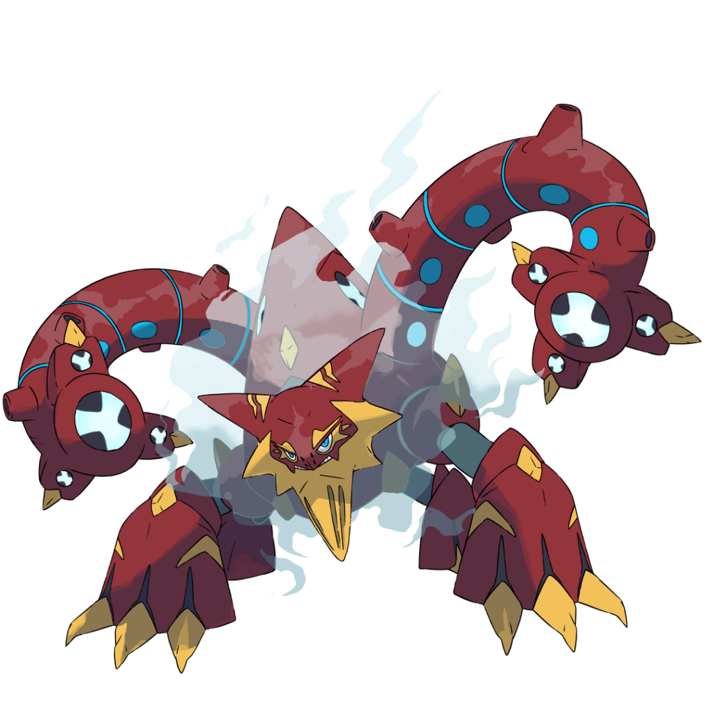 10 years later, in Alola, Lillie's Magearna falls prey to Pokemon hunters, and to her rescue comes a traveler from afar with a new form! Introducing: Mega Volcanion!