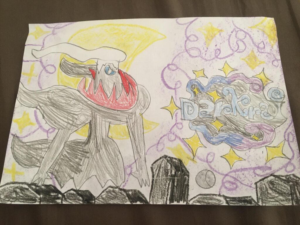[OC]Drawing of Mythical Pokemon from Generation 4/Sinnoh Region:Darkrai