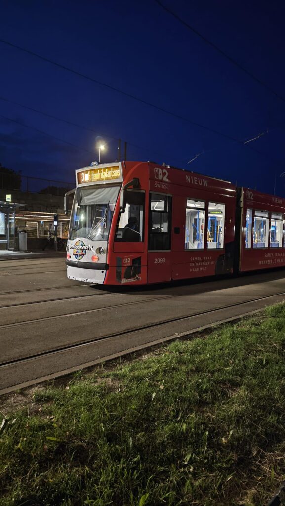 I spotted a Nintendo Switch 2 themed tram!