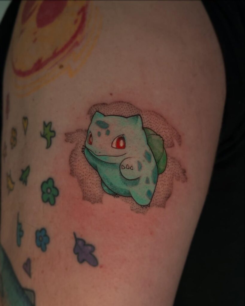 Bulbasaur Tattoo I did ; would you let me do a pokemon tattoo for you?