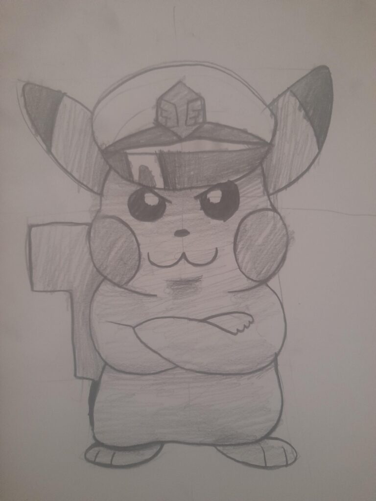 [OC] My simple sketch of Captain Pikachu