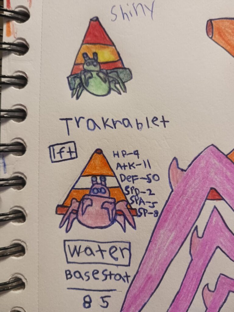 It took me a while but I finally finished my hermit crab fakemon I even made little shiny versions, sorry for not exact drawing as I'm doing this by hand