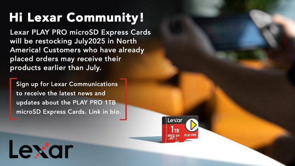 Lexar will be restocking microSD Express Cards in July