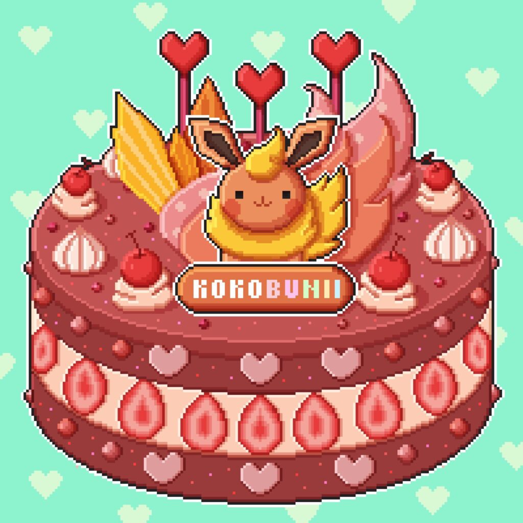 ✨I drew a Flareon pixel cake✨