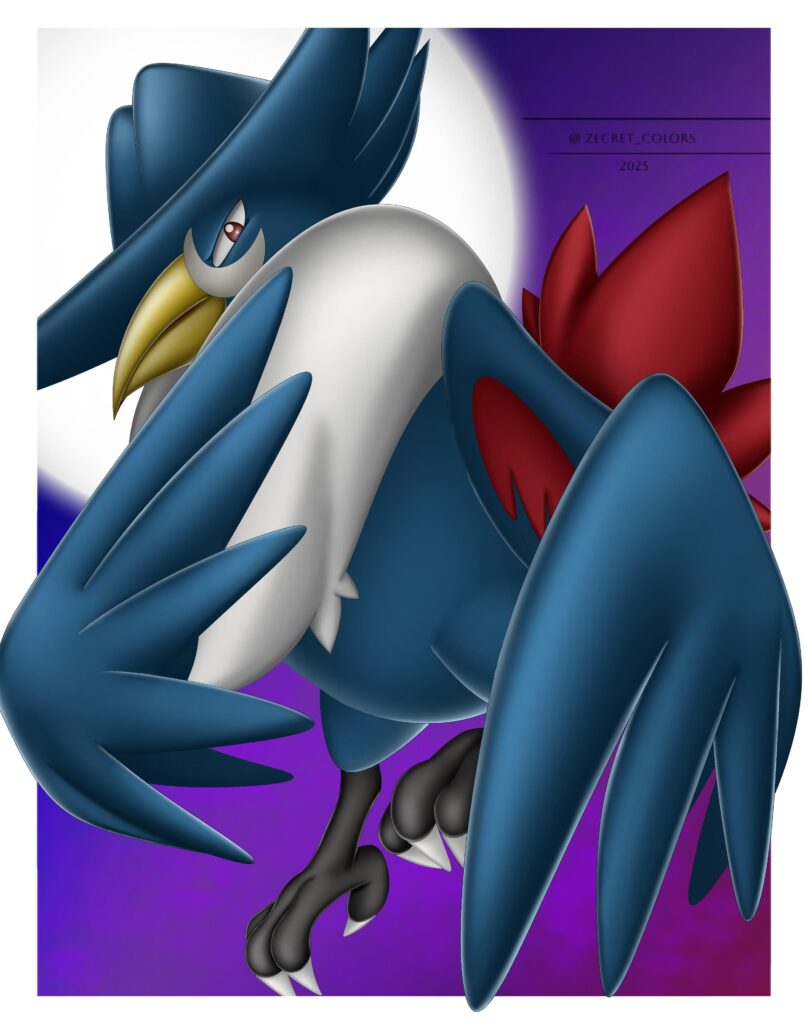 Majestic bird patrols at night.