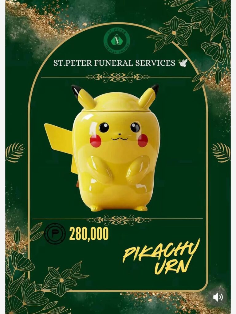 Just saw this Pikachu Urn. I wish they would make a Piplup one.
