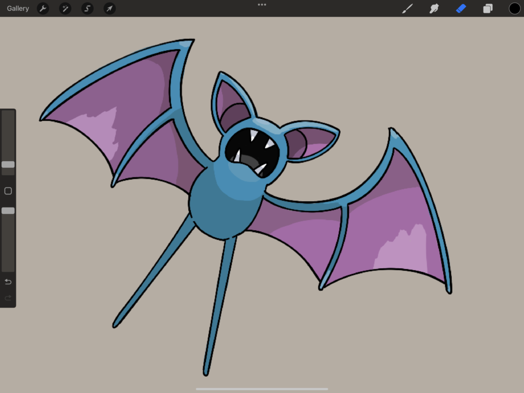 Drawing a Pokemon every day to get better at digital art. Day 81: Zubat [OC]