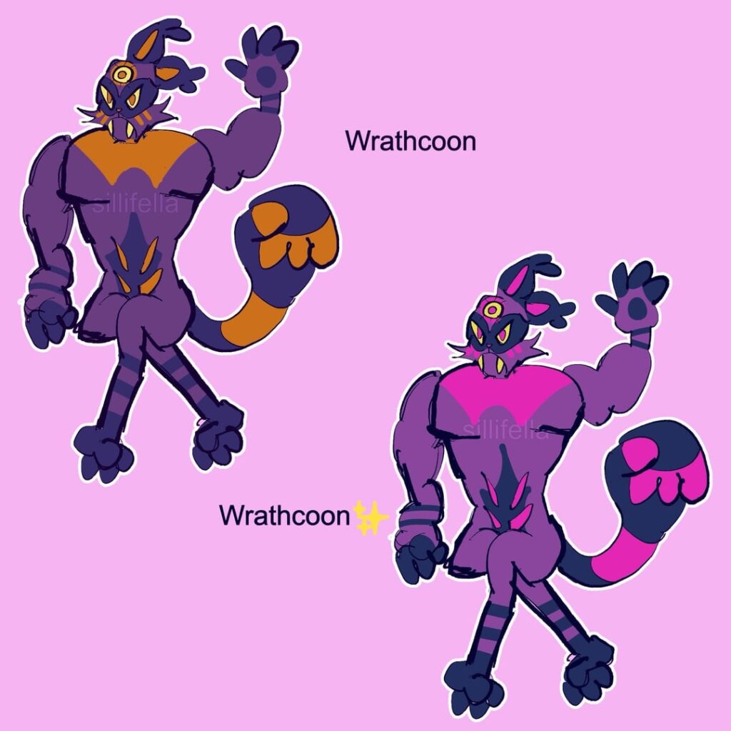 Redesign of an old Fakemon, Wrathcoon