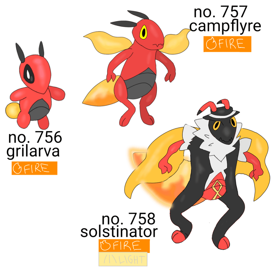 Fakemon for my Estonian region. (Estonia is my home country). My mons use a different type chart: Nature, fire, water, electric, earth, rock, poison, psyhic, dark, fighting, light, air, ice, magic, normal, ghost, metal.