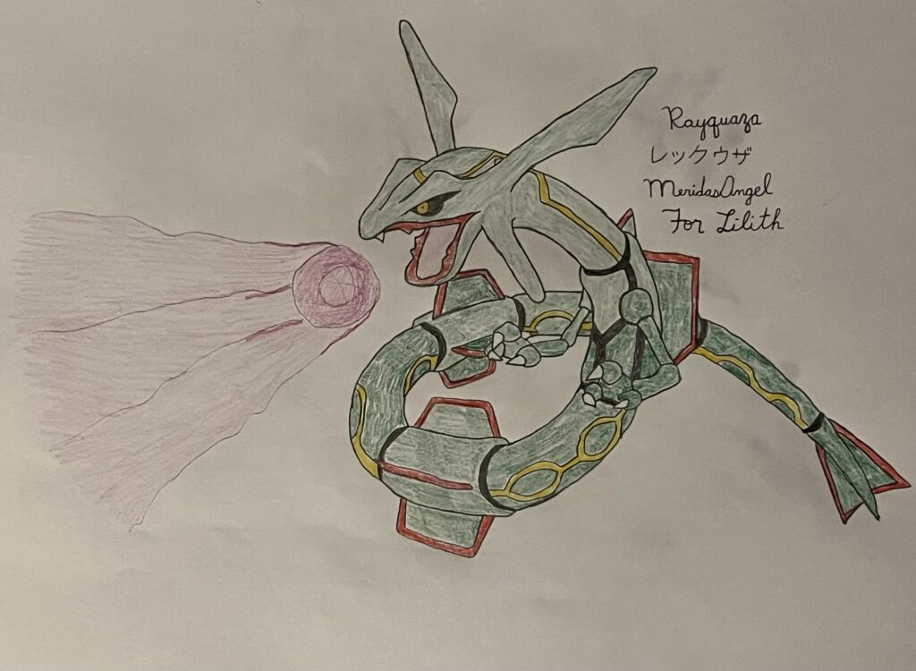 Rayquaza Using Dragon Pulse (My Drawing)