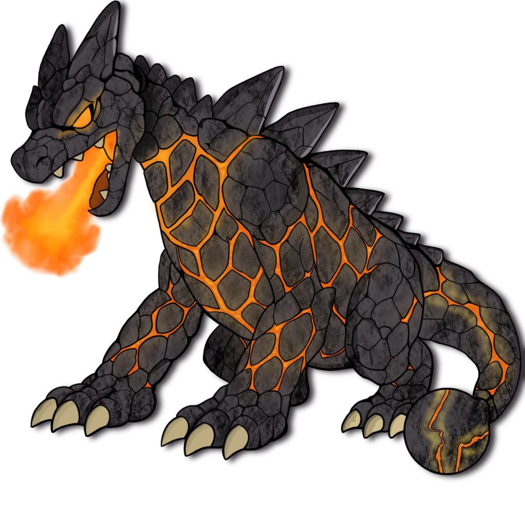 Hi, friends. I designed a fan art regional variant of Charizard that is fire/rock type [OC]