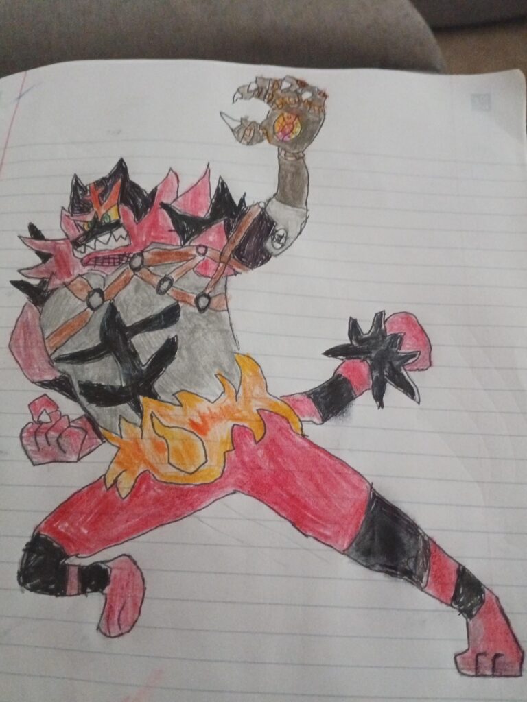 (OC) Incineroar drawing, but colored