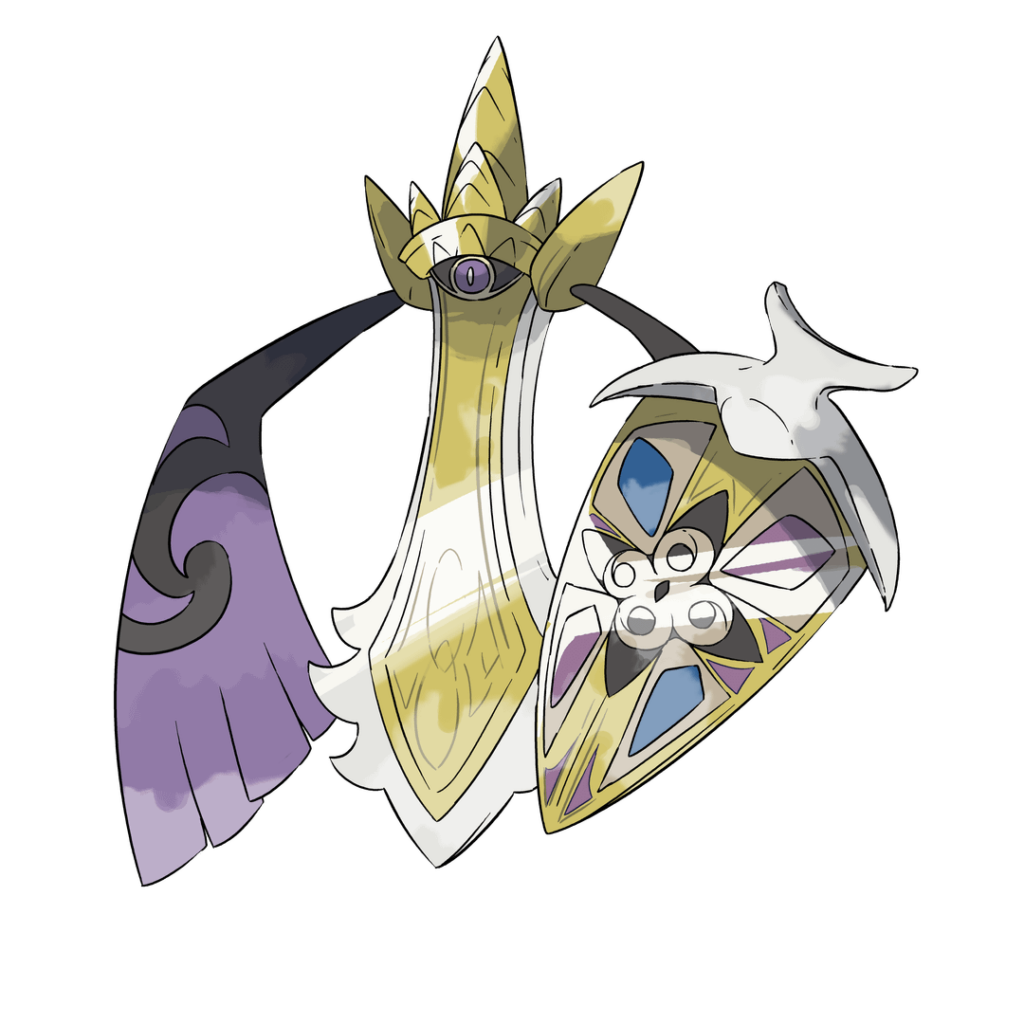 10 years later, in Alola, Wikstrom from the Kalos Elite Four travels through the islands with his powered up partner! Introducing: Mega Aegislash!