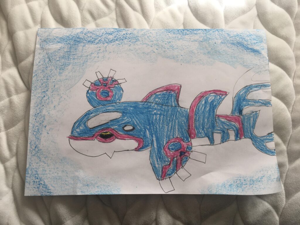 [OC]Drawing of Kyogre,An Legendary Water-Type Pokemon from Gen III
