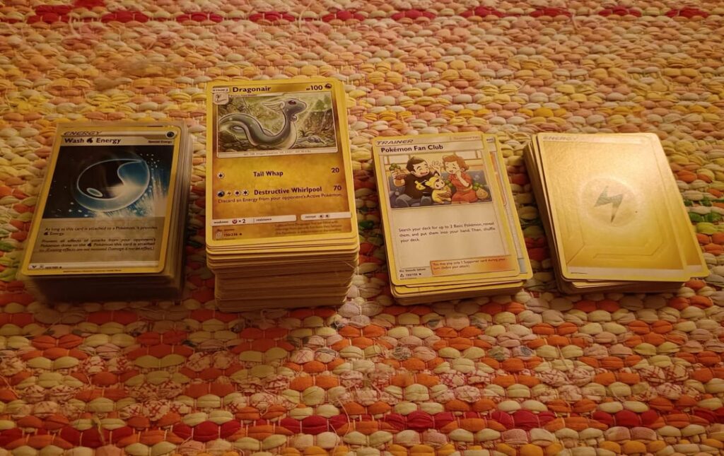 Bought a box of cards from a recycling store for 8€