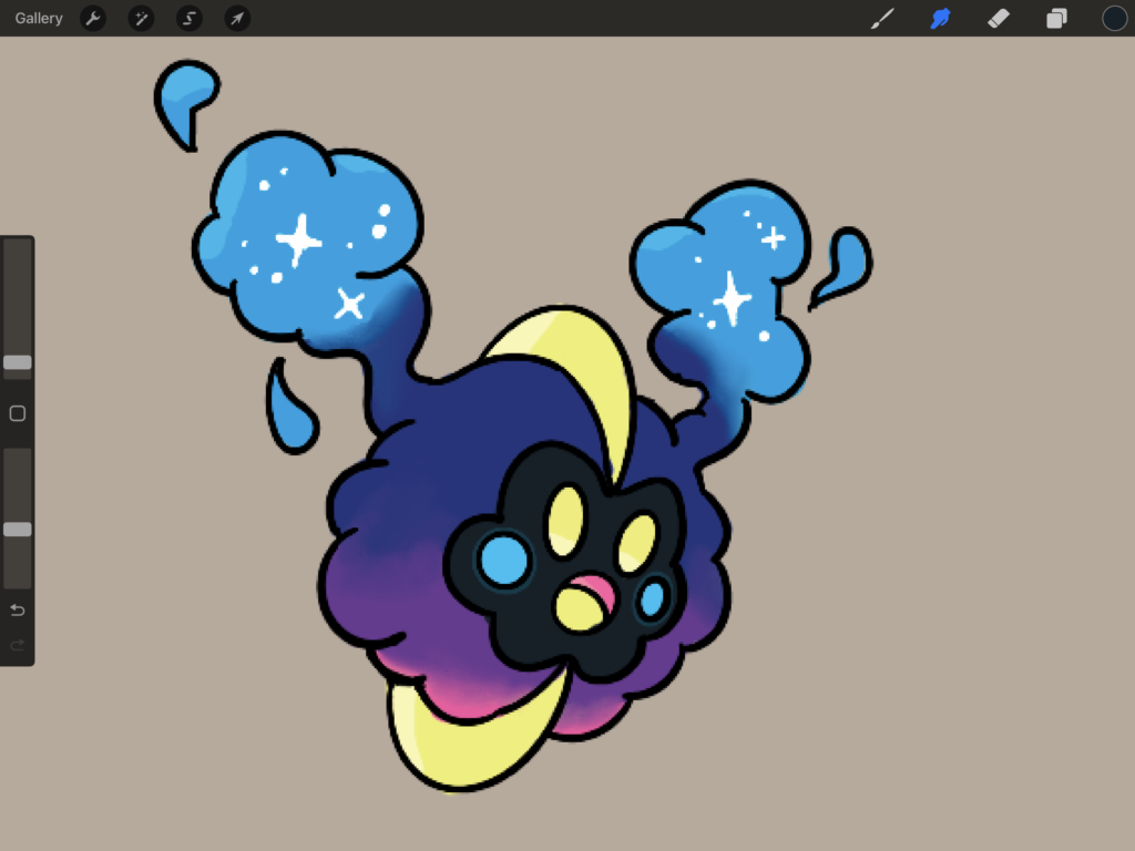 Drawing a Pokemon every day to get better at digital art. Day 71: Cosmog [OC]
