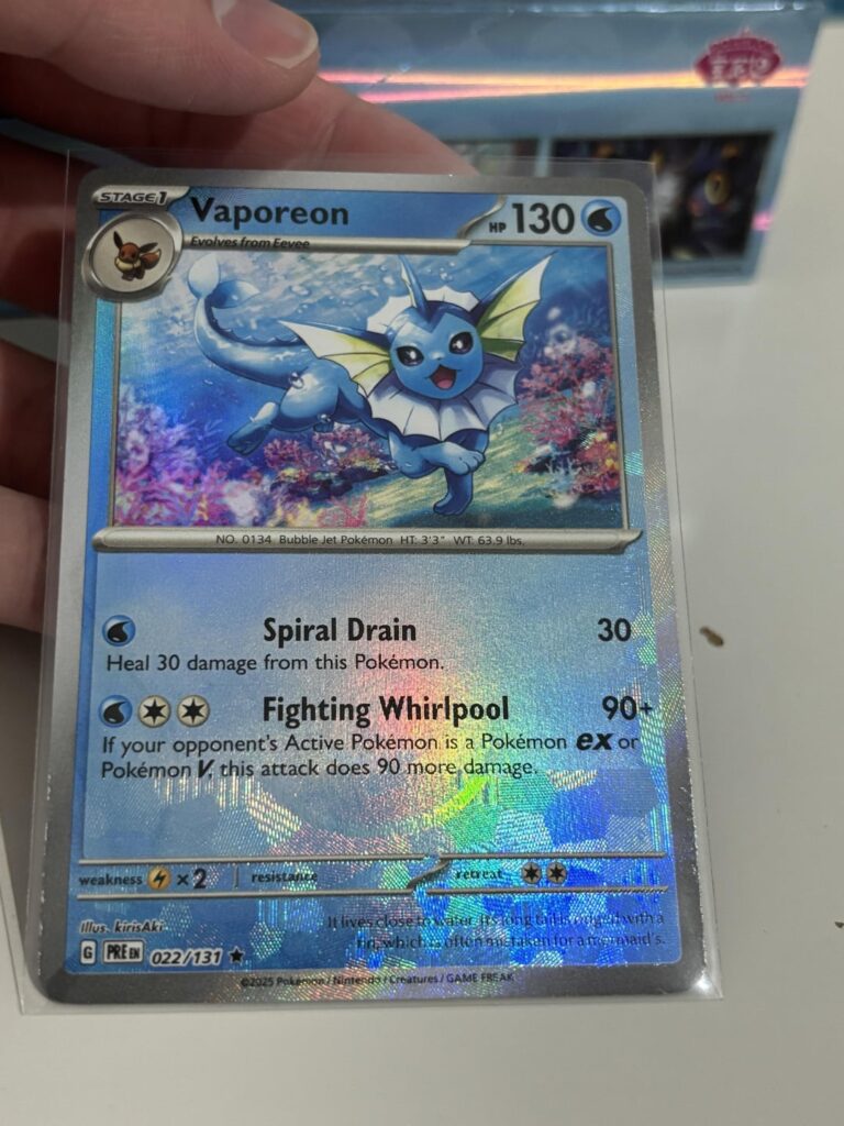 What is this Vaporeon miscut from Prismatic? A Poke Ball or Master Ball? And is this rare?