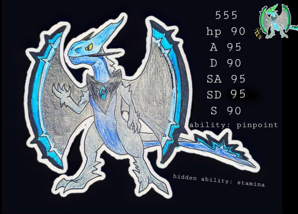 Severon- the Pokémon I made up when I was 7 years old (redrawn of course)