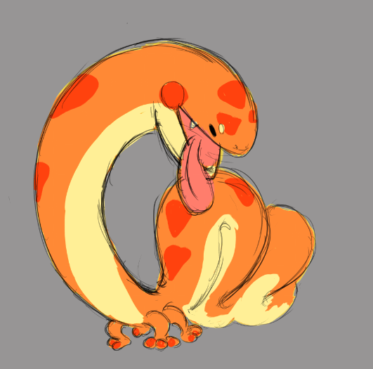 Saink the normal type snake eating lizsrd that pretends its a snake