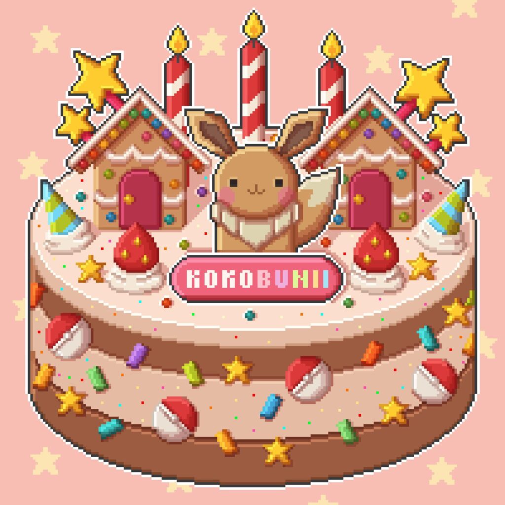 ✨I drew an Eevee pixel cake ✨