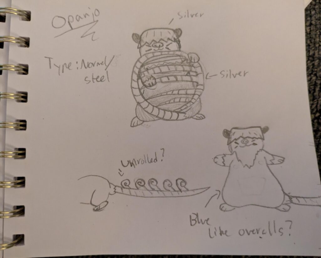 Opossum Banjo Fakemon for my US Themed Region