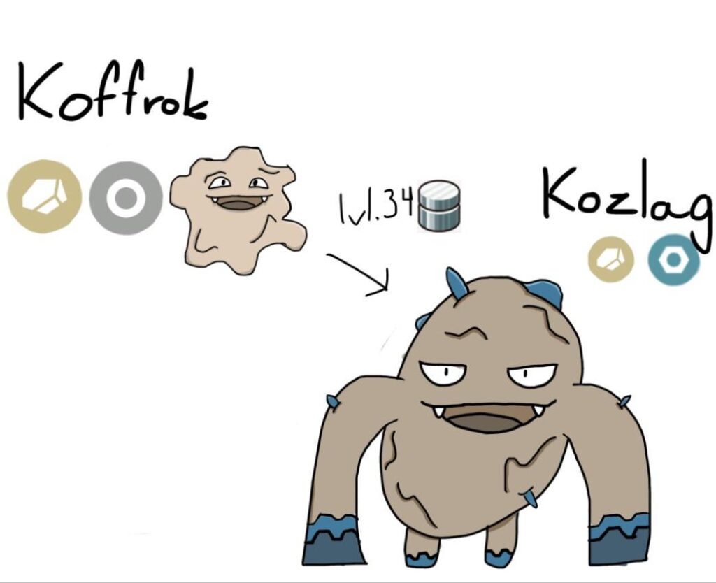 Convergent Koffing (I’m new to  fakemon and digital art in general)