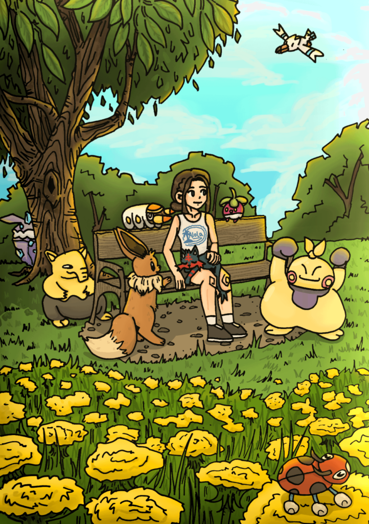 Me and my first ever pokemon team :>