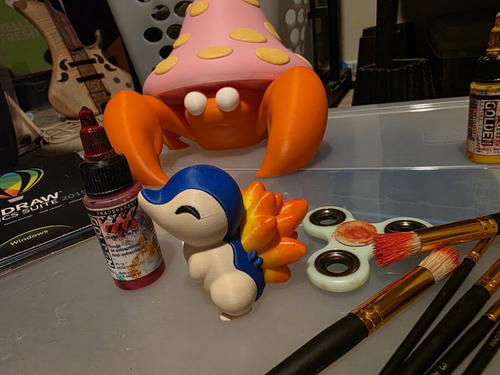 [OC] I painted flames on a Cyndiquil print!