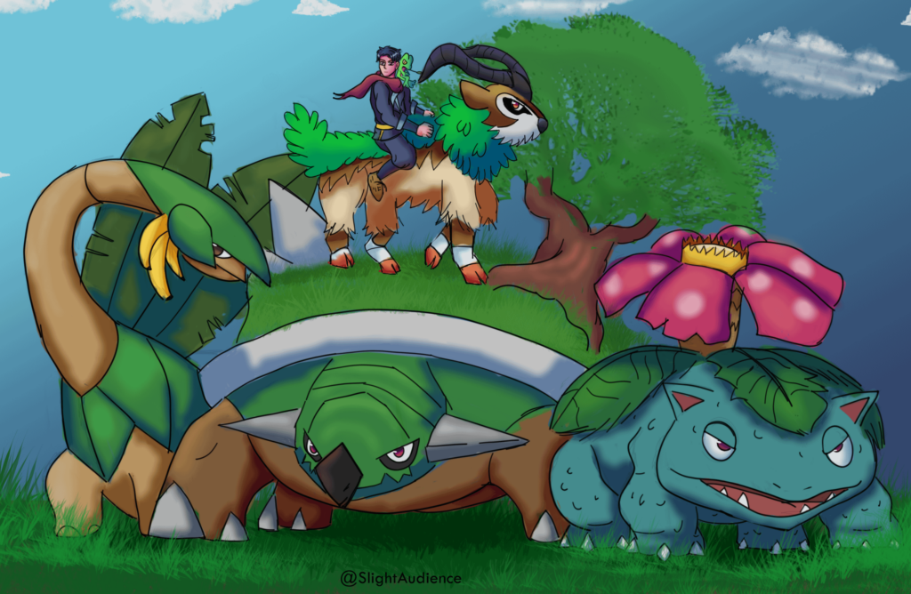 I made my Arceus Legends character a grass type specialist (OC)