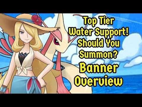 Summer Cynthia & Milotic Banner Overview. Pokemon Masters EX #pokemon #pokemonmasters