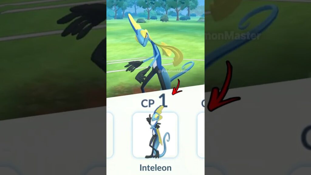 using LvL 1 INTELEON in Pokemon GO.