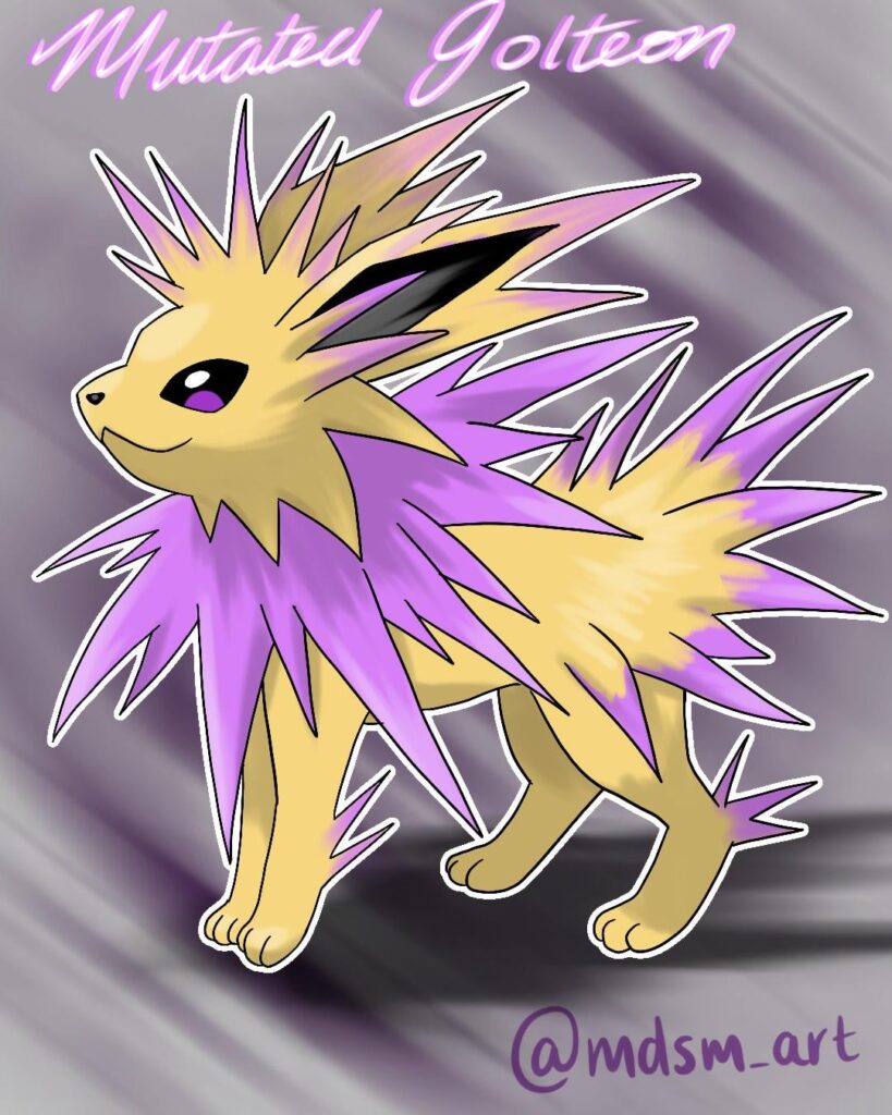 Just a quick concept I had and wanted to draw- mutated Pokémon (Electric/Poison Jolteon)