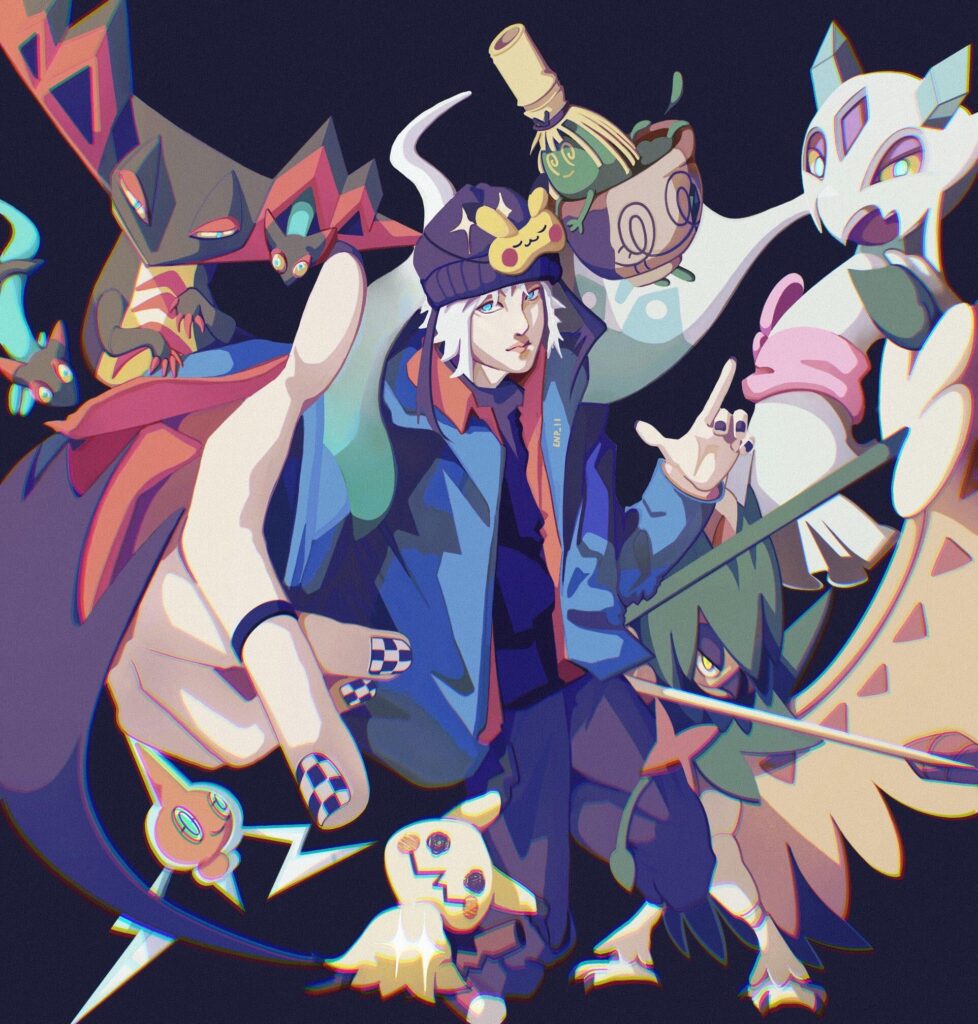 Drew myself as a ghost type trainer