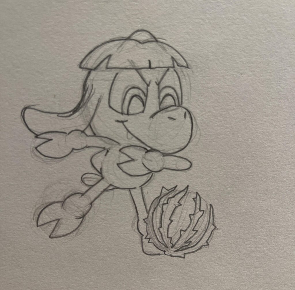 Hey guys I made this goofy lil camel who likes playing football with a tumble weed :>