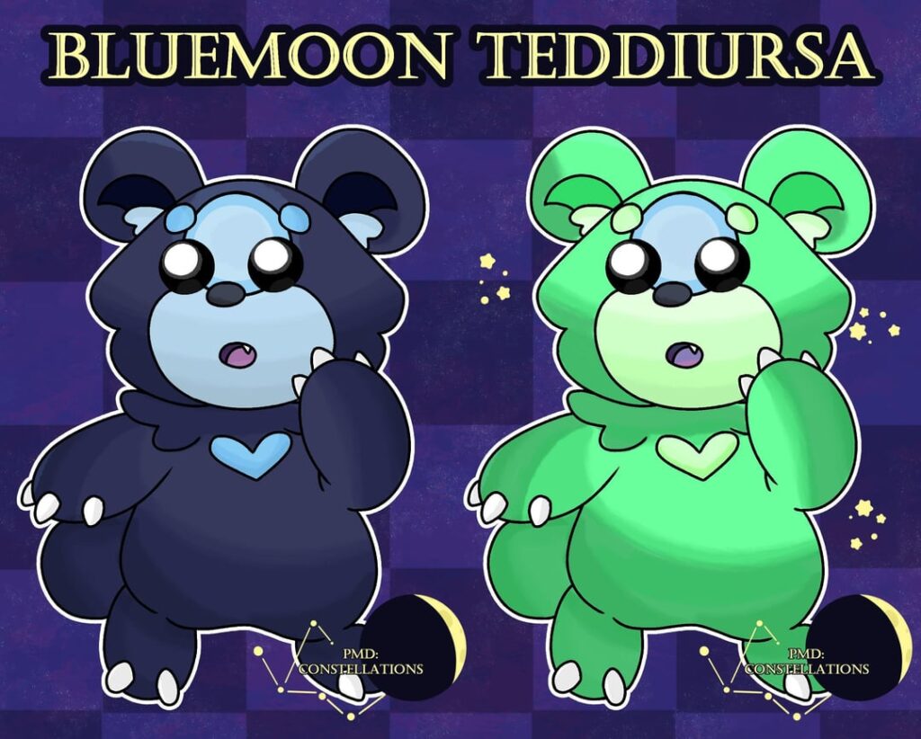 Bluemoon Teddiursa and Ursaring- PMD:Constellations