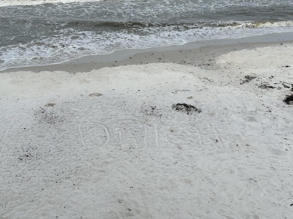 My 10-year-old lil bro has been making lil Diglett statues all over the beach during our beach vacation. They’ve all been washed up by the waves one by one. Today, I woke up to this…