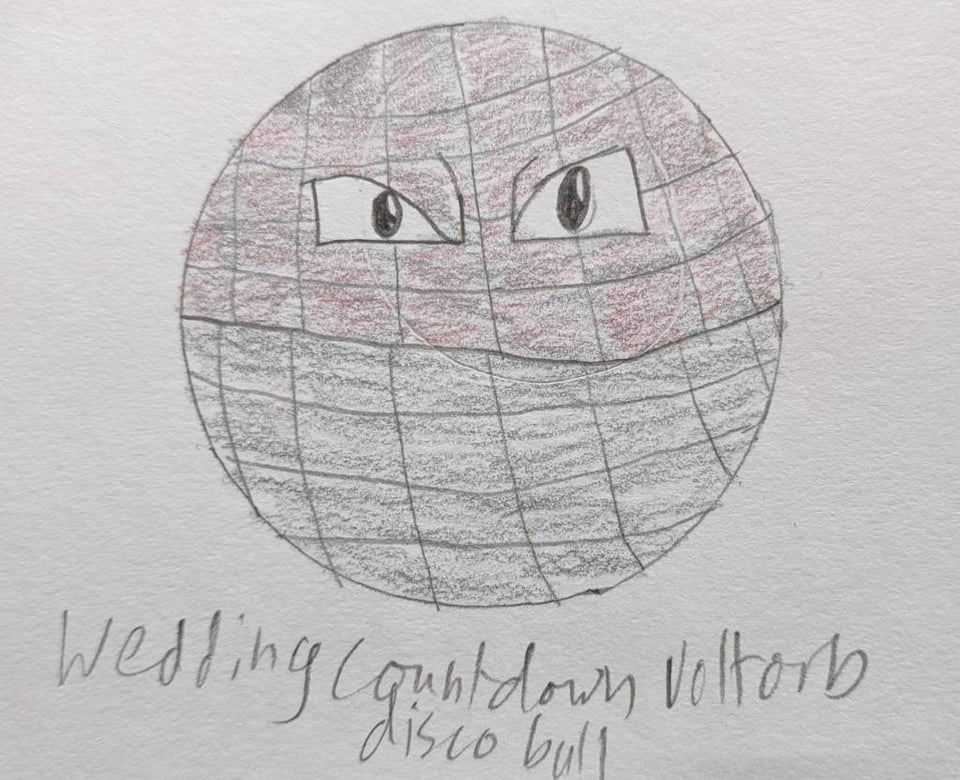 Voltorb line are disco balls for the wedding. I realise too late that electrode's colour is wrong