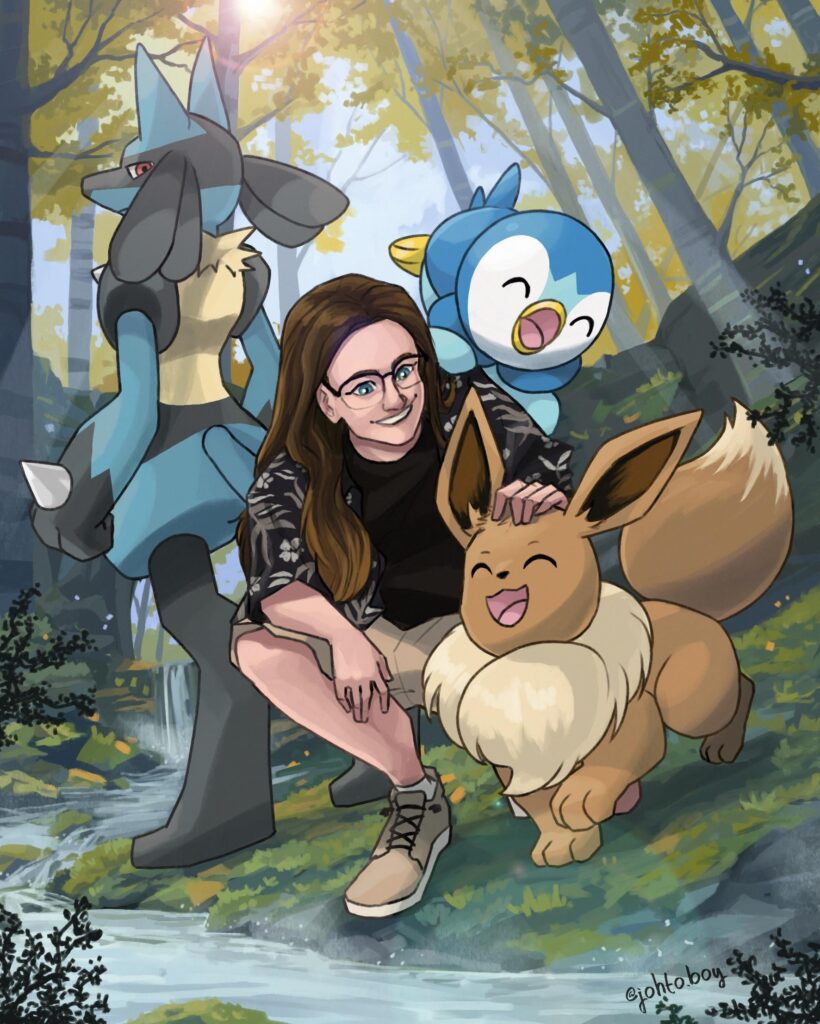Pokémon team exploring the wilds! Sharing a commission I did