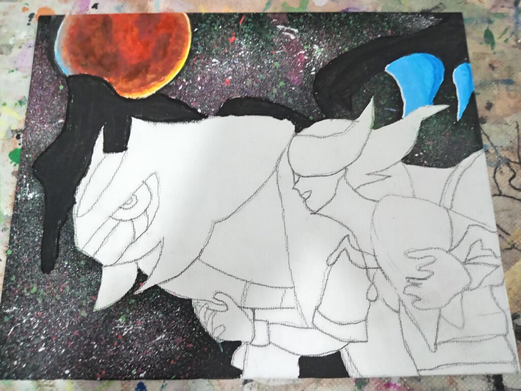 Finally revealing the twist my painting was supposed to have. And a name for it. "V-volo, where the **** did you get that?" [OC]