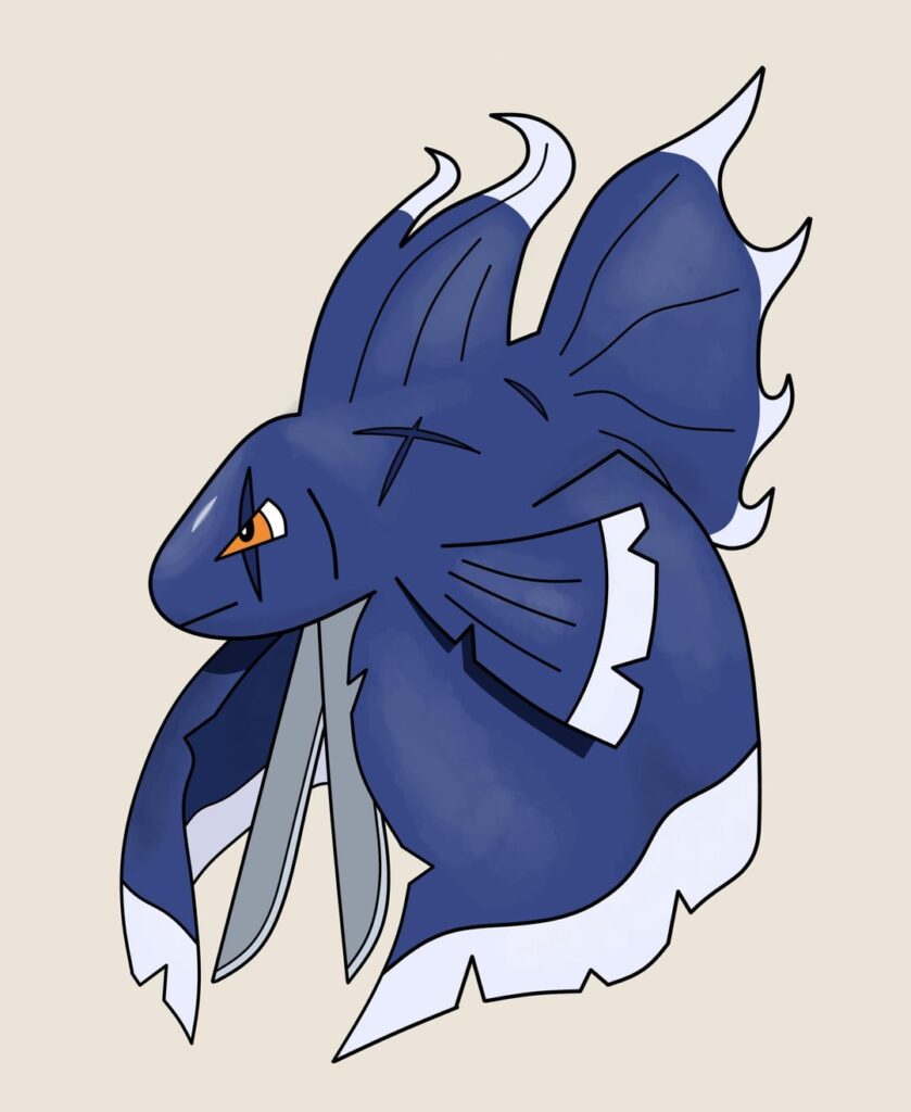 Scyther-like betta fish mon