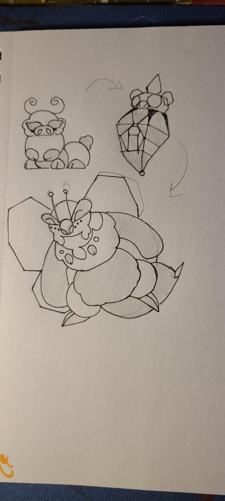 A fakemon I made off of wolly bear caterpillar and bees